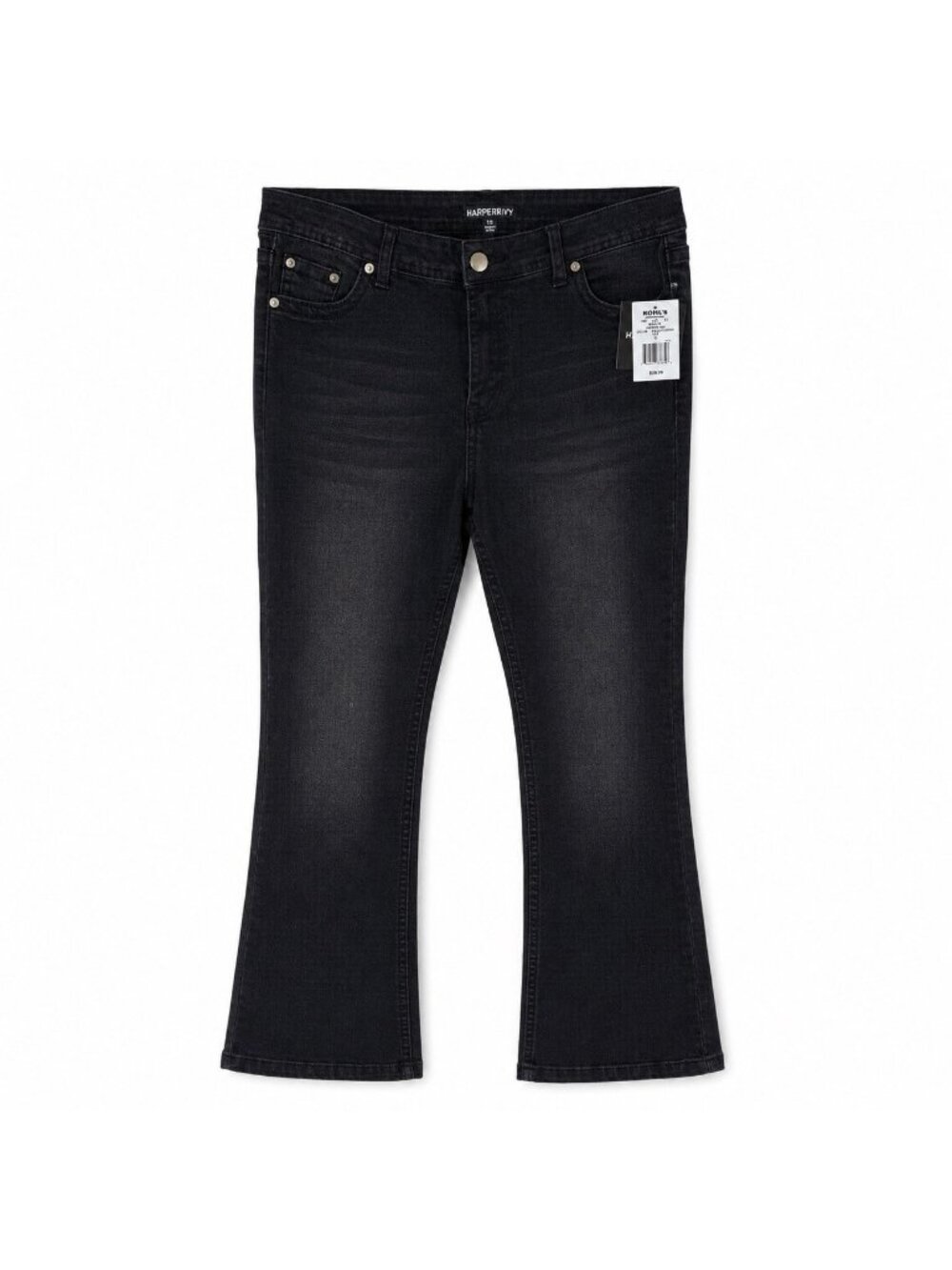 Harper Ivy Bootcut Jeans Womens Size 12/14 Black NWT Embellished Rhinestone